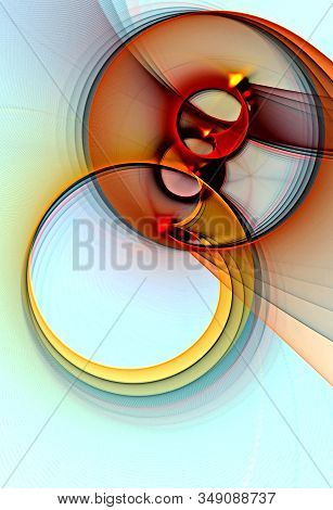 Abstract, Fractal, Computer-generated Image Of Multi-colored Geometric Shapes, Curves And Lines Rese