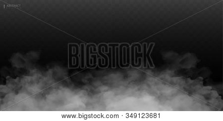Fog Or Smoke Isolated Transparent Special Effect. White Vector Cloudiness, Mist Or Smog Background. 
