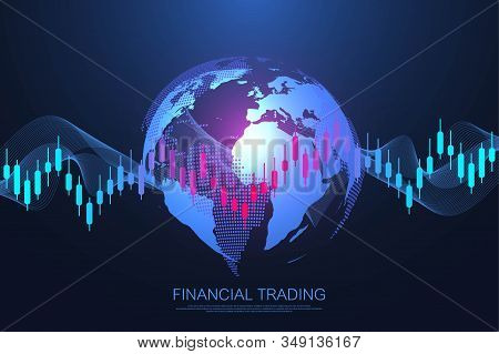 Stock Market Or Forex Trading Business Graph Chart For Financial Investment Concept. Business Presen