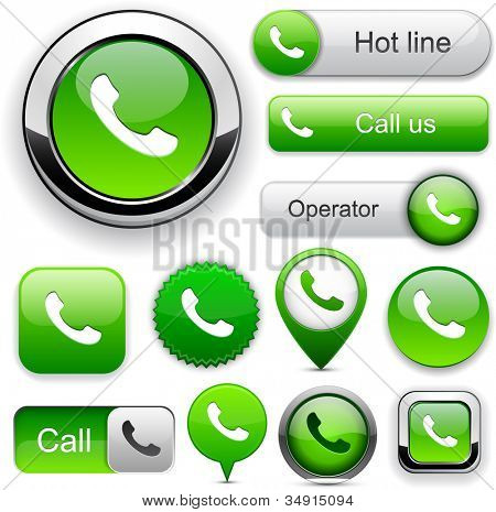 Puhelimen verkkosivuilla tai app. Vector eps10 green design-elementtejä.