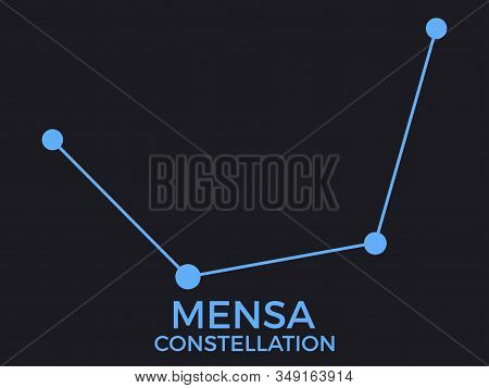 Mensa Constellation. Stars In The Night Sky. Cluster Of Stars And Galaxies. Constellation Of Blue On