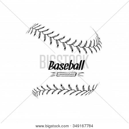 Hand-drawn Baseball Ball Isolated On White Background.