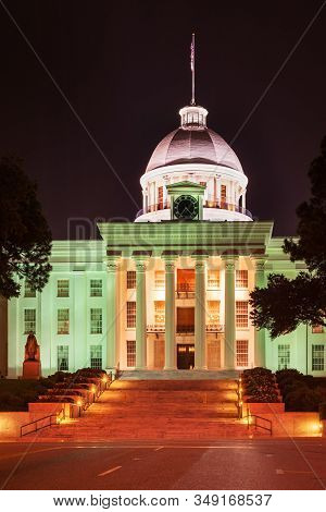 Alabama State Capitol (historic First Confederate Capitol) In Montgomery, Capital Of Alabama State, 
