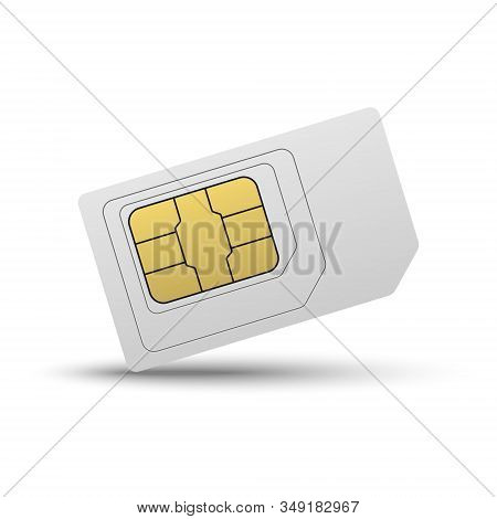 Mobile Sim Card. Phone Siimcard Chip Isolated