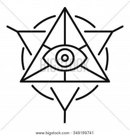 Alchemy Pyramid Icon. Outline Alchemy Pyramid Vector Icon For Web Design Isolated On White Backgroun