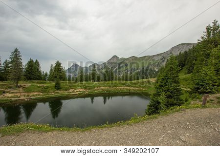 Lake Flesch On A Cloudy Day In The Mountains