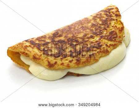 cachapa, venezuelan corn pancake with handmade cheese