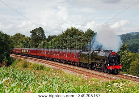 Armathwaite, England - July 29: Preserved Steam Locomotive 46115, Scots Guardsman, Heads The Waverle