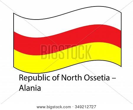 Flag Of North Ossetia - Alania Republic, Russia. Flag In The Wind