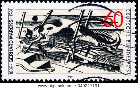 Saint Petersburg, Russia - February 01, 2020: Postage Stamp Issued In The Germany With The Image Of 