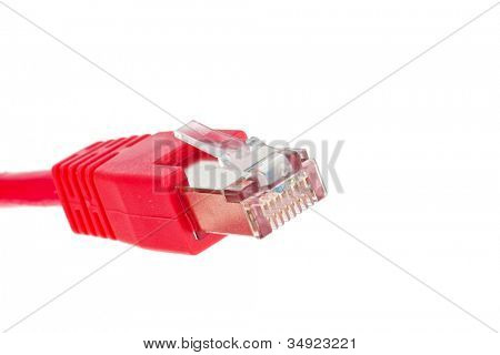 il filo rosso di una rete da un computer.