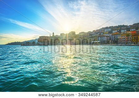 Porto Santo Stefano, Seafront At Sunrise, Italian Travel Destination. Monte Argentario, Tuscany, Ita