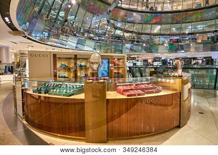 BERLIN, GERMANY - CIRCA SEPTEMBER, 2019: assorted  jewelry on display at Galeries Lafayette in Berlin.