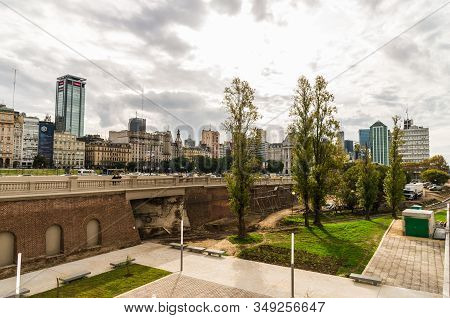 Buenos Aires, Argentina - May 26, 2019: Wide Angle View At Paseo Del Bajo
