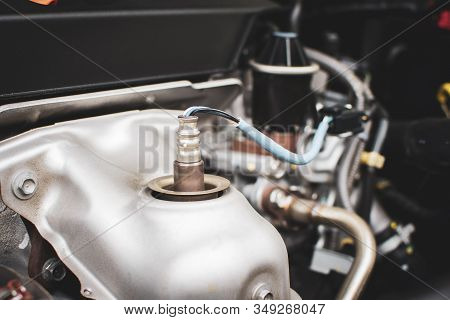 Oxygen Sensor O2 In The Exhaust Pipe For Calculating The Ingredients In The Engine System.
