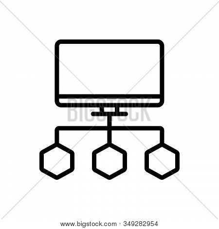 Black Line Icon For Connecte-data-flow-chart Process Connection Oranizational Corporate Diagram Flow