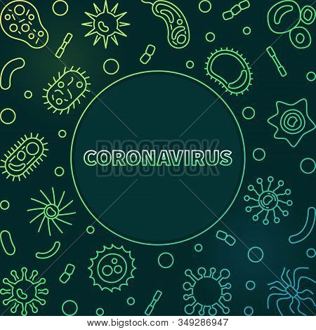 Coronavirus Vector Concept Modern Outline Frame On Dark Background