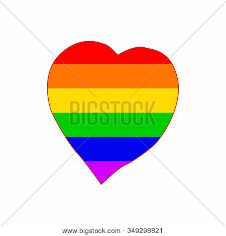 An Lgbt Gay Pride Heart In The Colors Of The Rainbow Flag Isolated On A White Backgropund
