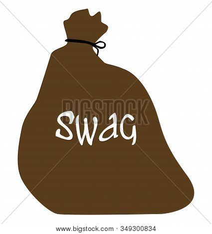 A Burglars Bulging Swag Bag Isolated On A White Background