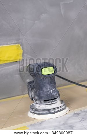 Random-orbit Disc Sander, Refinishing Piece Of Custom Sand Stucco