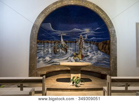 Magdala, Israel, January 26, 2020: Side Altar In The Church In Magdala On The Galilee Lake (tiberiac