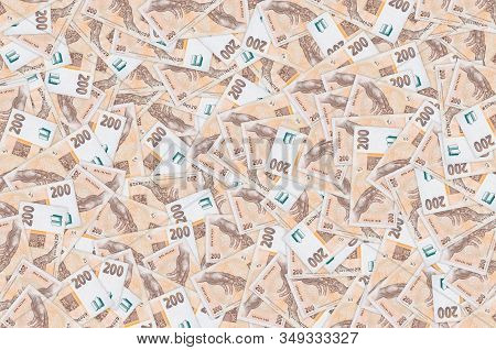 Czech Republic 200 Korun 1998 Bank Note Close Up Bill Pattern