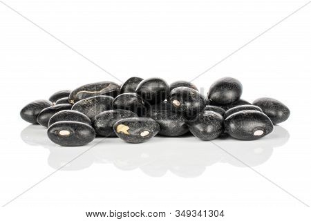 Lot Of Whole Black Bean Heap Isolated On White Background