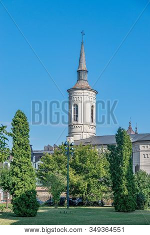 Assumption Of Mary Church In Iasi, Romania. A Landmark Church In Iasi On A Sunny Summer Day With Blu