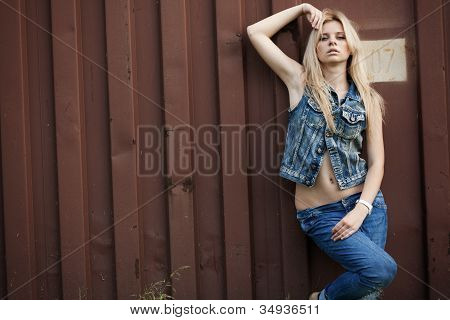 Portrait of a beautiful young girl close-up