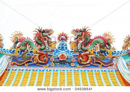 Chinese style dragon on roof