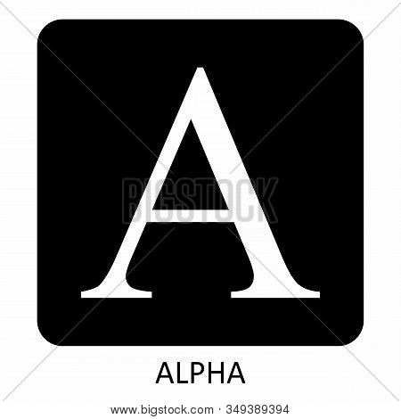 An Uppercase Alpha Greek Sign On Dark Background