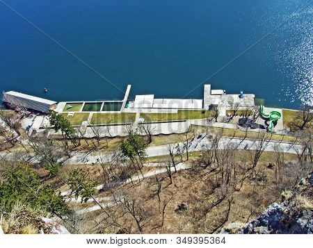 Panoramic View Of Bled Settlement And On Lake Bled (blejsko Jezero, Bleder See Oder Veldeser See) Fr