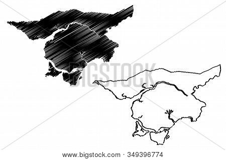 Cacheu Region (republic Of Guinea-bissau, Regions Of Guinea Bissau) Map Vector Illustration, Scribbl