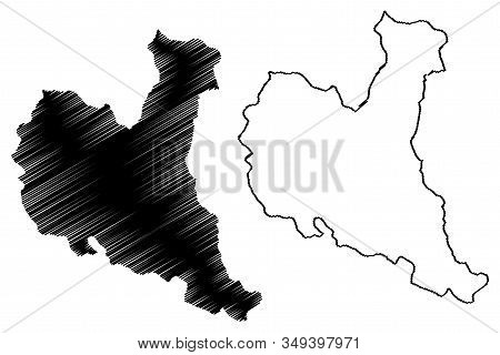 Zajecar District (republic Of Serbia, Districts In Southern And Eastern Serbia) Map Vector Illustrat