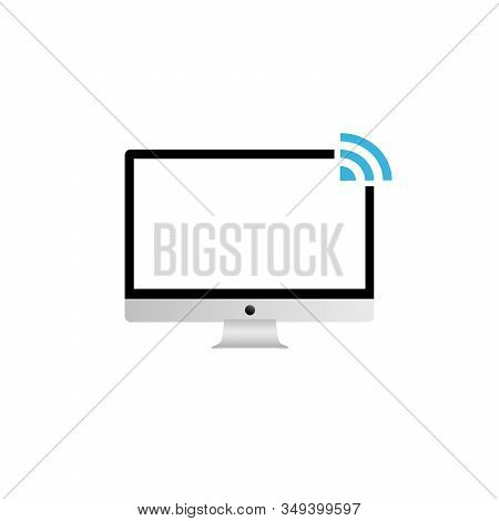 Tablet Pc Wireless Cloud Computing Concept. Stock Vector Illustration Isolated On White Background.