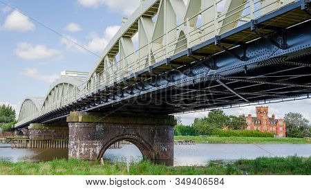 A Railway And Foot Bridge Which Crosses The River Dee In Flintshire, North Wales. The Bridge Is Ofte