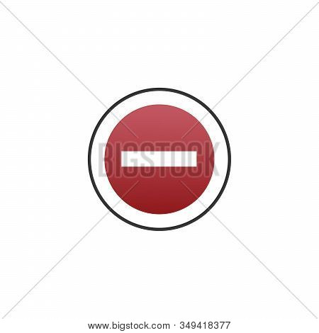 Round Red Minus Mark Icon, Delete Or Remove Button, Stock Vector Illustration Isolated On White Back