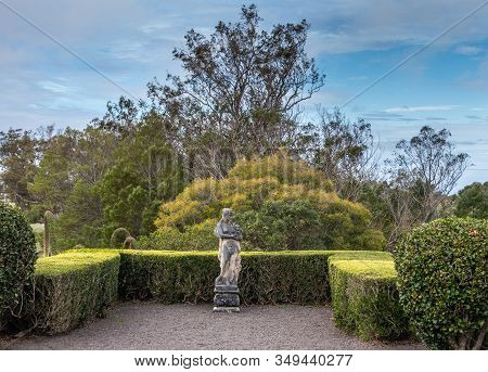 Waimea, Hawaii, Usa. - January 15, 2020: Parker Ranch Headquarters. Old White Stone Discollored By M
