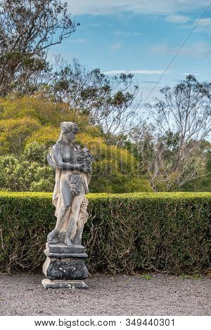 Waimea, Hawaii, Usa. - January 15, 2020: Parker Ranch Headquarters. Old White Stone Discollored By M