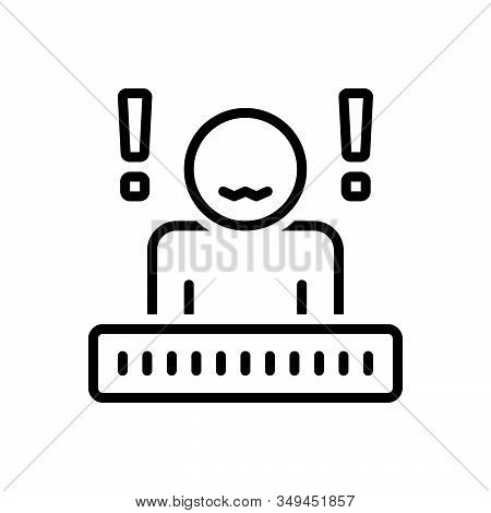 Black Line Icon For Anxiety Headache Phobia Depressed Psychology Stressed Worried Angst Nervousness 