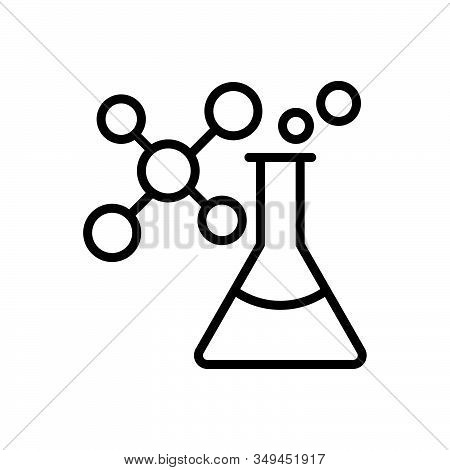 Black Line Icon For Chemistry Atomic Chemical Formula Patholology Laboratory Pharmaceutical Test-tub