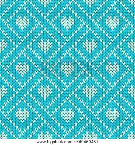 Seamless Pattern On The Theme Of Holiday Valentines Day With An Image Of The Norwegian And Fairisle 