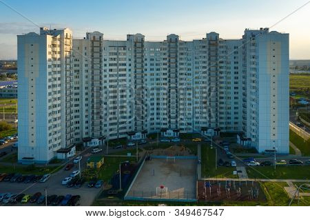 Lobnya, Moscow Region - August 31, 2019: Aerial View Of The Residential Buildings Of The City Of Lob