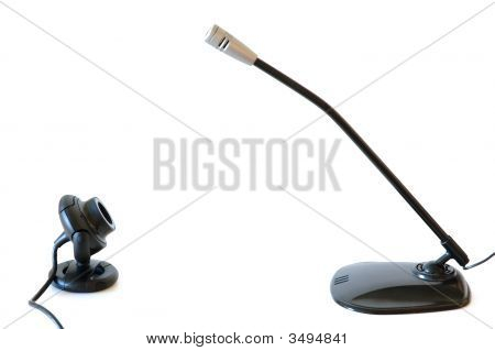 Webcamera e microfono per il Computer.