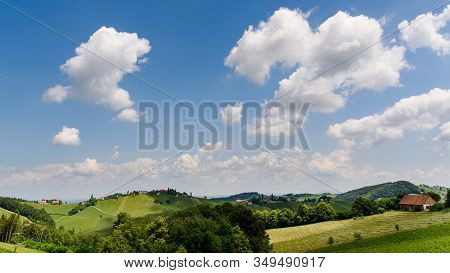 Austria, Slovenia Vineyards Sulztal Area South Styria , Wine Country Path To Heart Shaped Street Tou