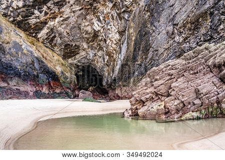 The Beach And Caves At Maghera Beach Near Ardara, County Donegal - Ireland.