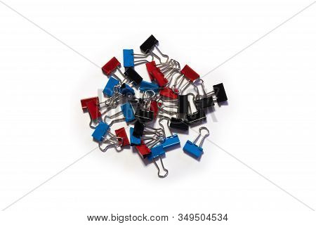 Bulldog Clips On A White Background Isolated