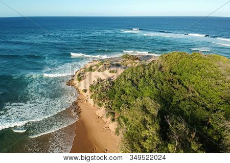 Drone Shot Of A Beach On An Island