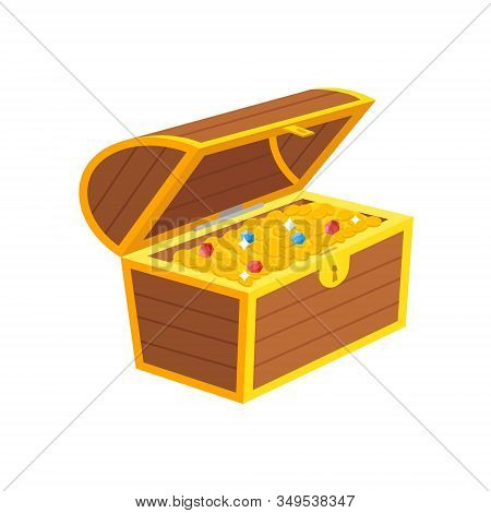Vector Illstration Of Reasure Cherst. Flat Design. Isolated.