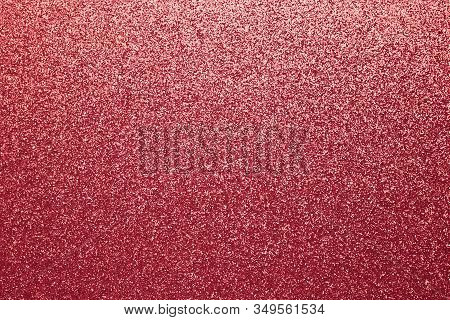 Shiny Red Fabric. Shimmering Sequin Texture. Abstract Sparkle Cloth, Pattern. Brilliance Textile Bac